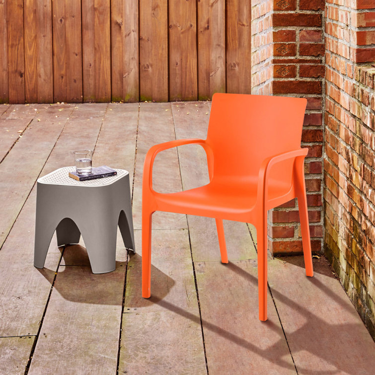 Alissa Orange Stackable Polypropylene Dining Armchair Set