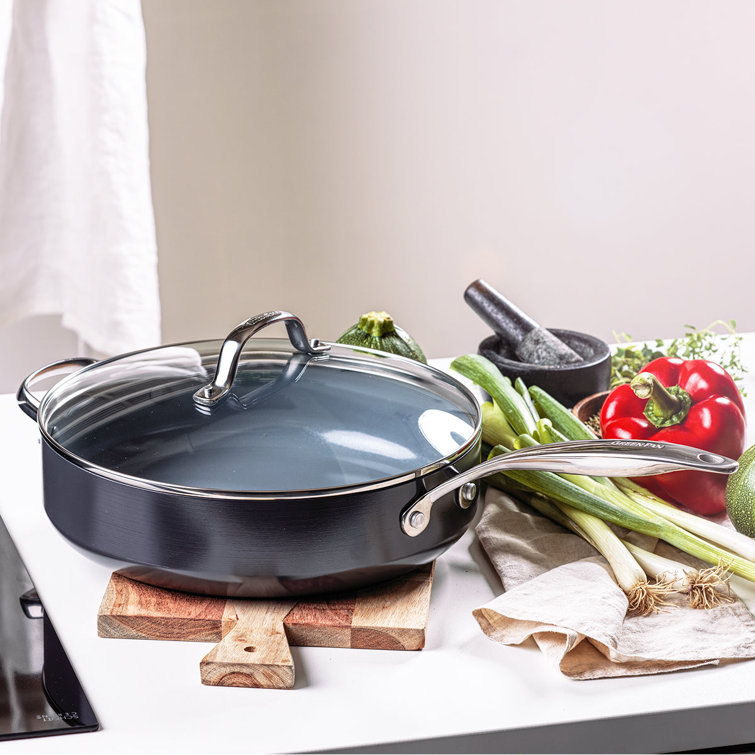 Valencia Pro 4.5QT Black Aluminum Nonstick Sauté Pan with Lid