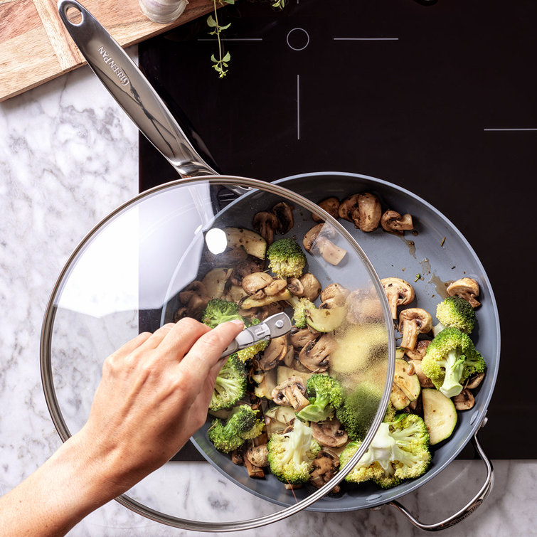 Valencia Pro 4.5QT Black Aluminum Nonstick Sauté Pan with Lid