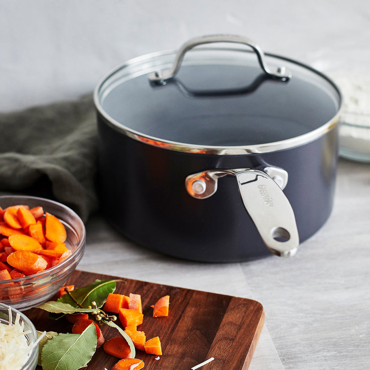 Valencia Pro Black Aluminum Nonstick 2-Quart Saucepan with Glass Lid