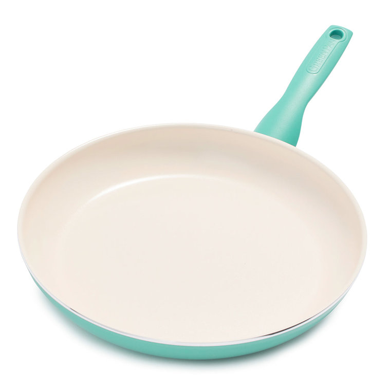 Turquoise 10" Aluminum Ceramic Nonstick Fry Pan with Lid