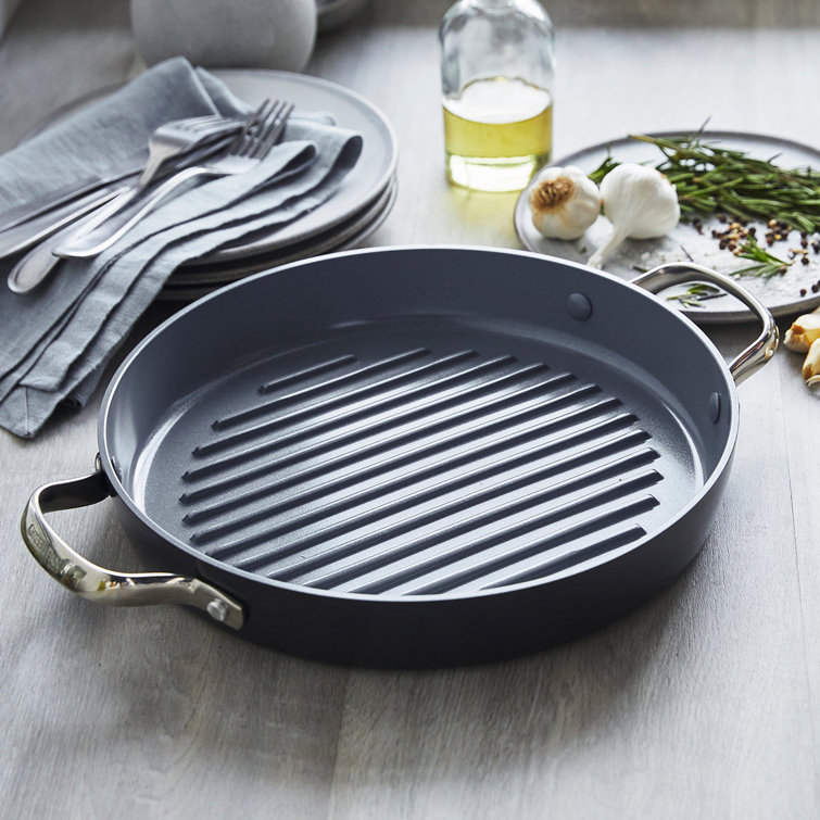 GreenPan Valencia Pro 11" Gray Ceramic Nonstick Grill Pan