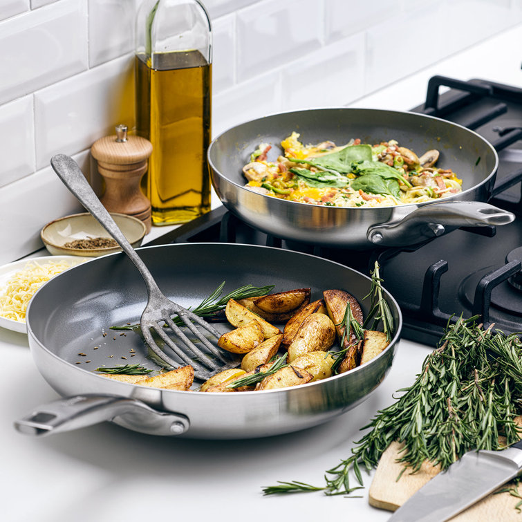 Chatham Stainless Steel Ceramic Nonstick 2-Piece Fry Pan Set