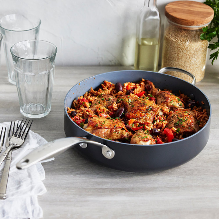 Valencia Pro 4.5QT Black Aluminum Nonstick Sauté Pan with Lid