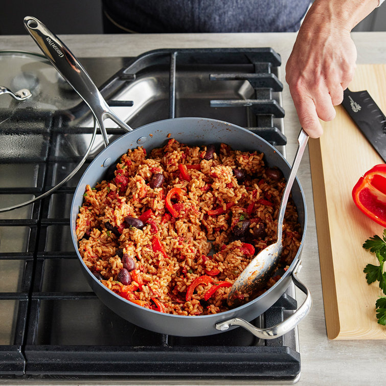Valencia Pro 4.5QT Black Aluminum Nonstick Sauté Pan with Lid