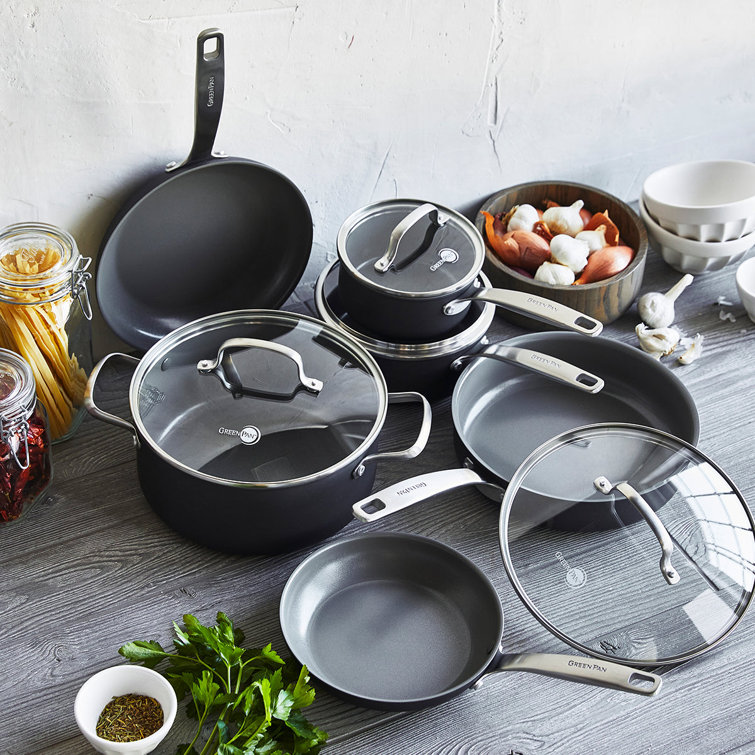 Gray 10-Piece Aluminum Ceramic Nonstick Cookware Set