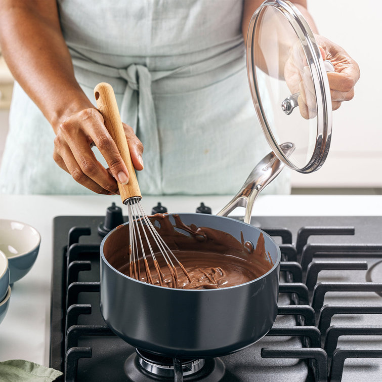 Valencia Pro Black Aluminum Nonstick 2-Quart Saucepan with Glass Lid