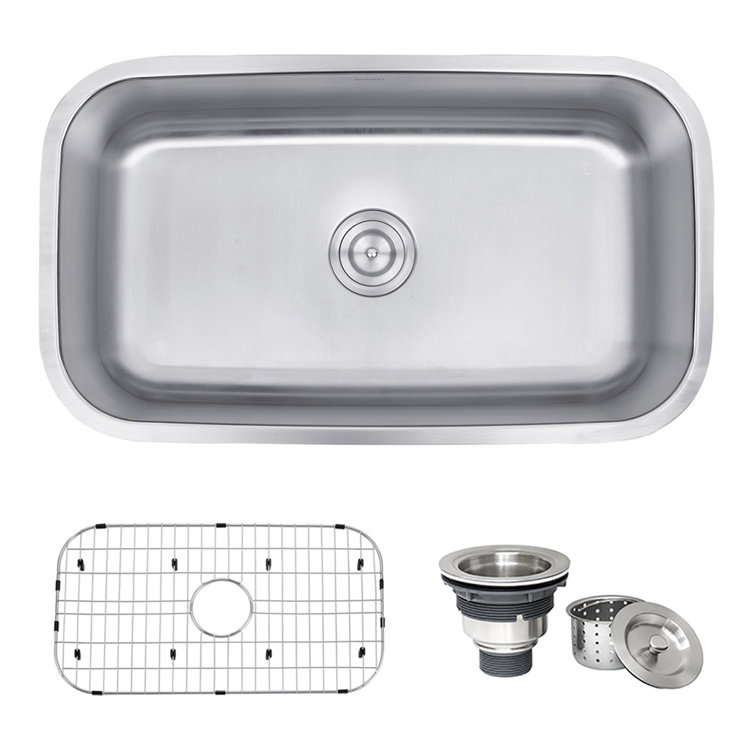 Ruvati 35-inch Drop-in Stainless Steel Single Bowl Kitchen Sink