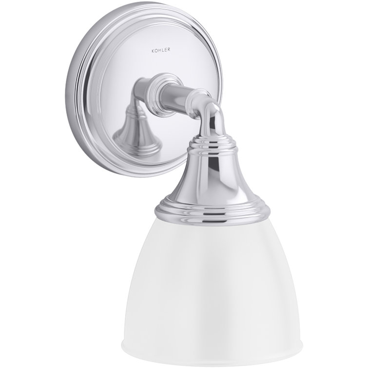 Devonshire Polished Chrome Frosted-Glass Bathroom Wall Sconce
