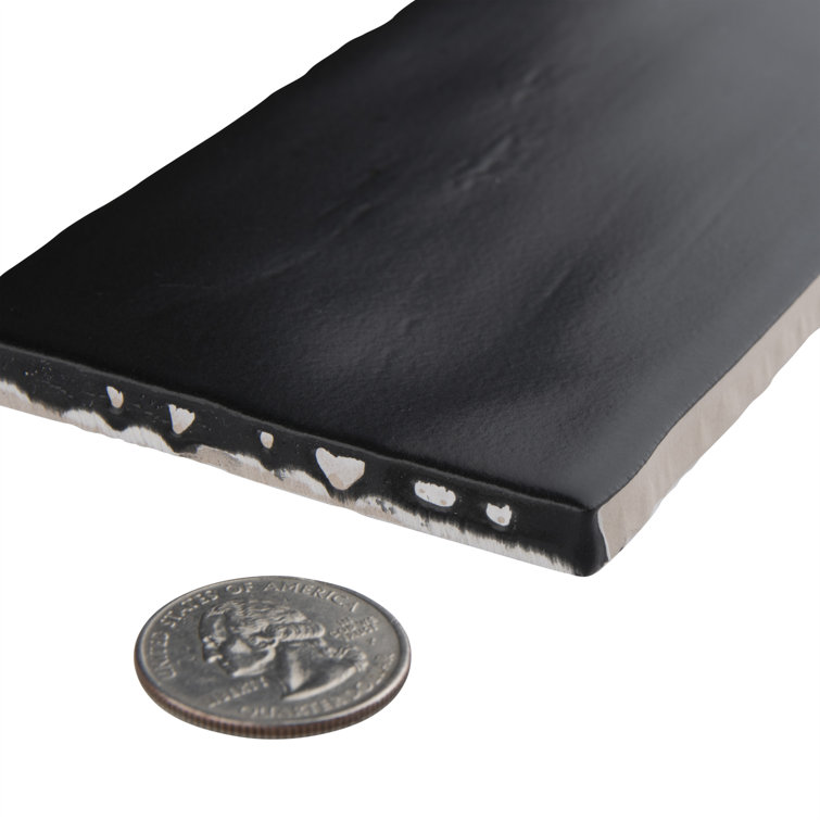Castillo Matte Black 3" x 12" Ceramic Subway Wall Tile