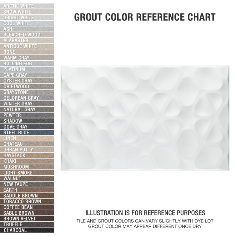 Matte White Geometric Ceramic Wall Tile