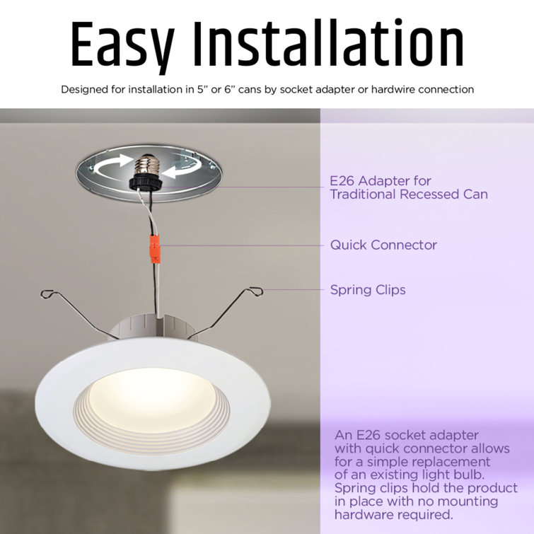 White Aluminum Circular LED Recessed Light Fixture