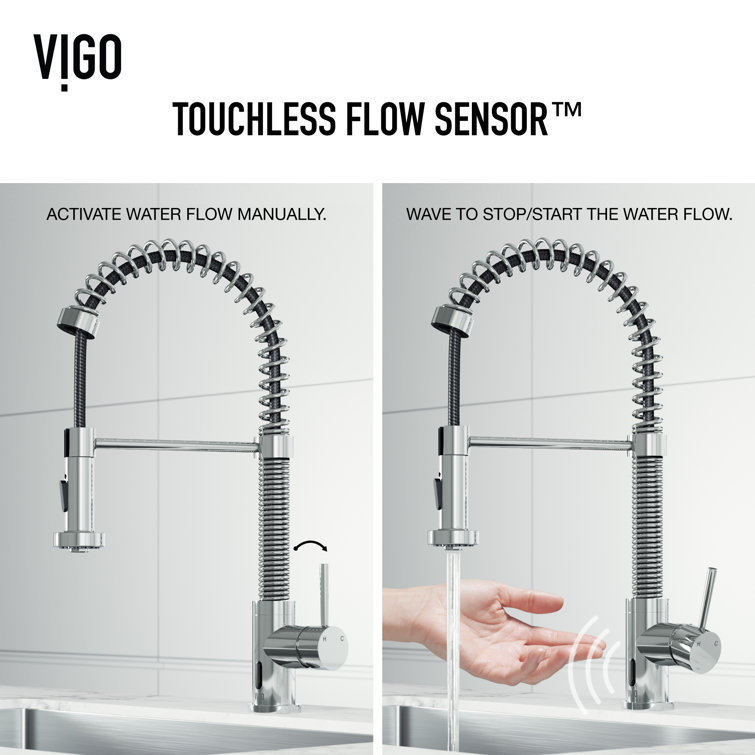 Chrome Touchless Pull-Down Kitchen Faucet with Spray