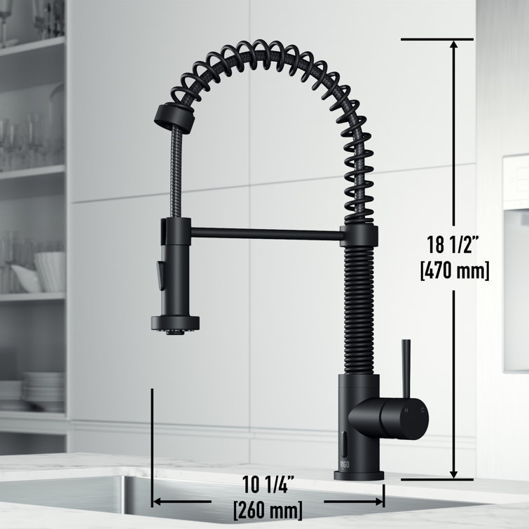 Matte Black Brass Touchless Pull-Down Kitchen Faucet with Spray