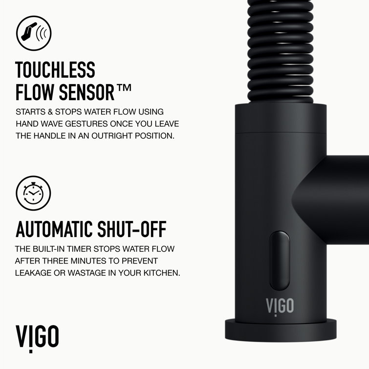 Matte Black Brass Touchless Pull-Down Kitchen Faucet with Spray