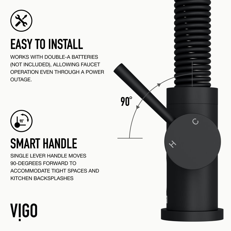 Matte Black Brass Touchless Pull-Down Kitchen Faucet with Spray