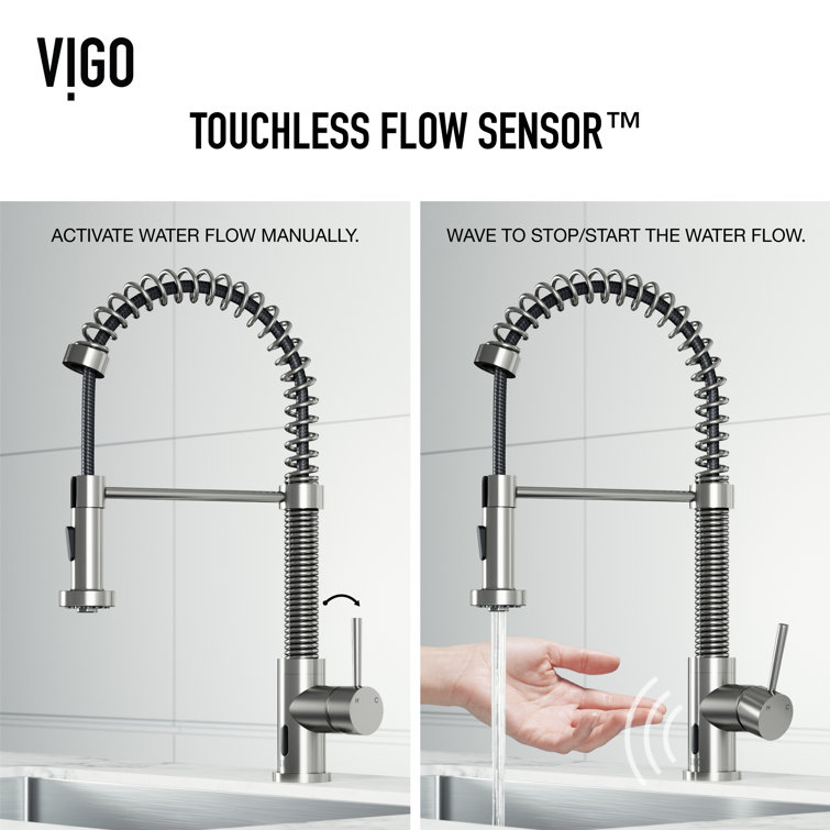 Stainless Steel Touchless Pull-Down Kitchen Faucet with Spray
