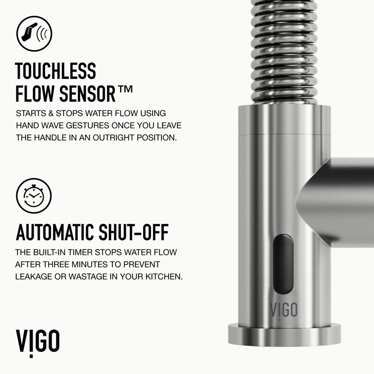 Stainless Steel Touchless Pull-Down Kitchen Faucet with Spray