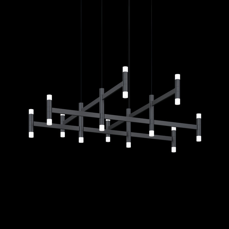 Satin Black Aluminum LED Drum Pendant Light