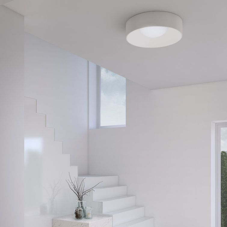 Satin White 22" Acrylic Drum LED Flush Mount