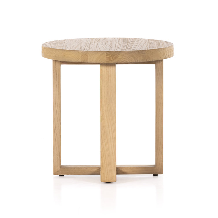 Contemporary Nettlewood Round End Table with Stone Finish