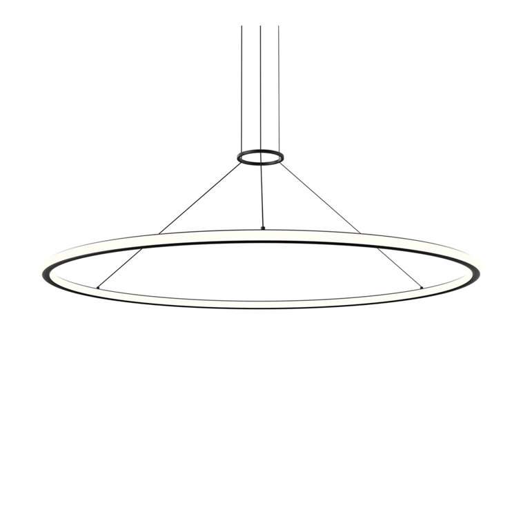 Satin Black 61.5'' LED Glass Ring Pendant Light