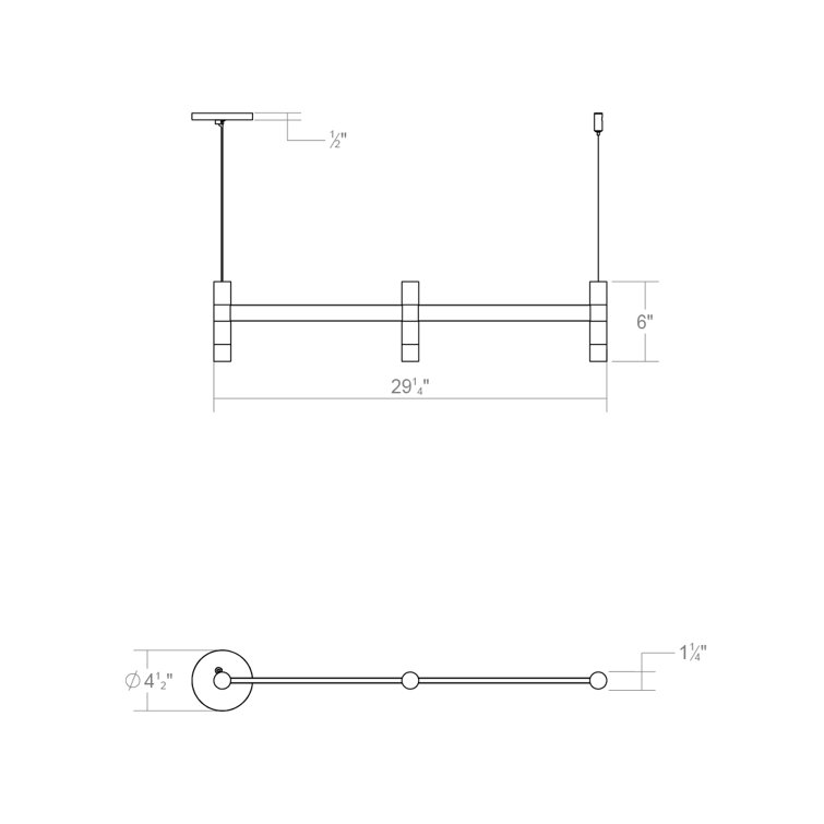 Contemporary Brass LED Kitchen Island Drum Pendant, 29.25 in