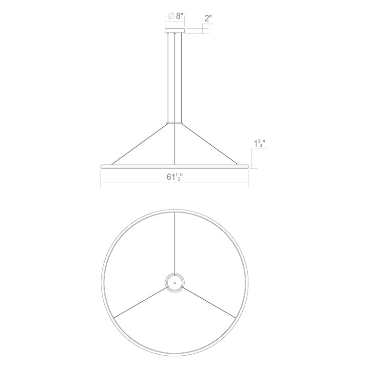 Luna Bright Satin Aluminum 61.5" LED Pendant Light for Indoors/Outdoors