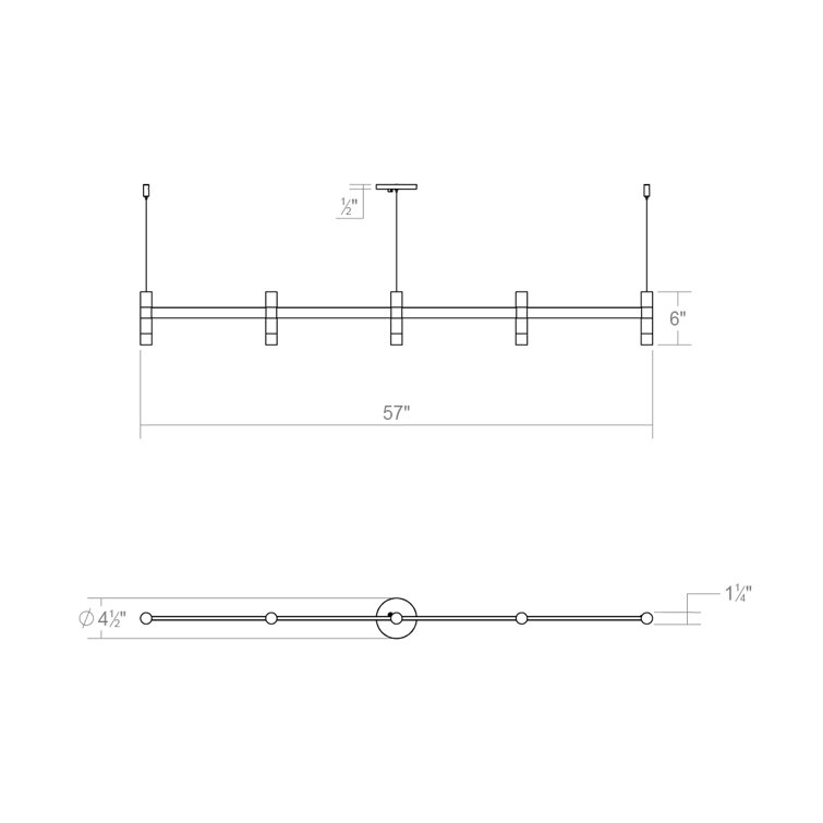 Sonneman Staccato 57'' Bright Satin Aluminum LED Drum Pendant
