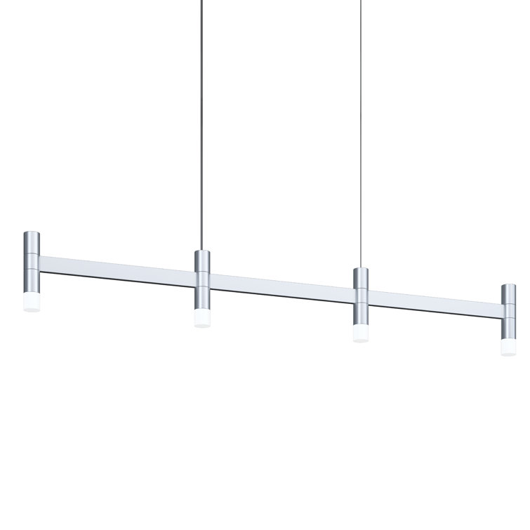 Bright Satin Aluminum 4-Light LED Linear Pendant