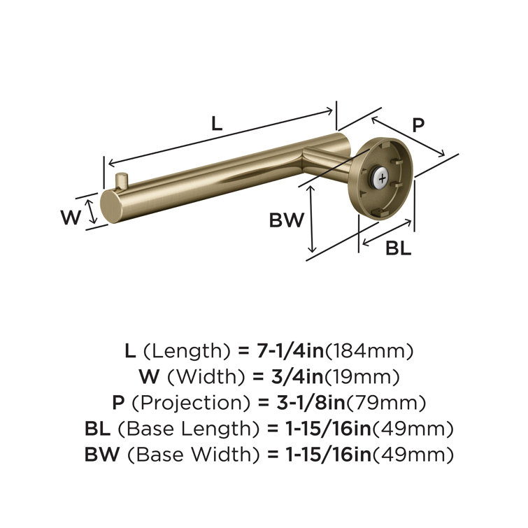 Golden Champagne Stainless Steel Wall Mounted Toilet Paper Holder
