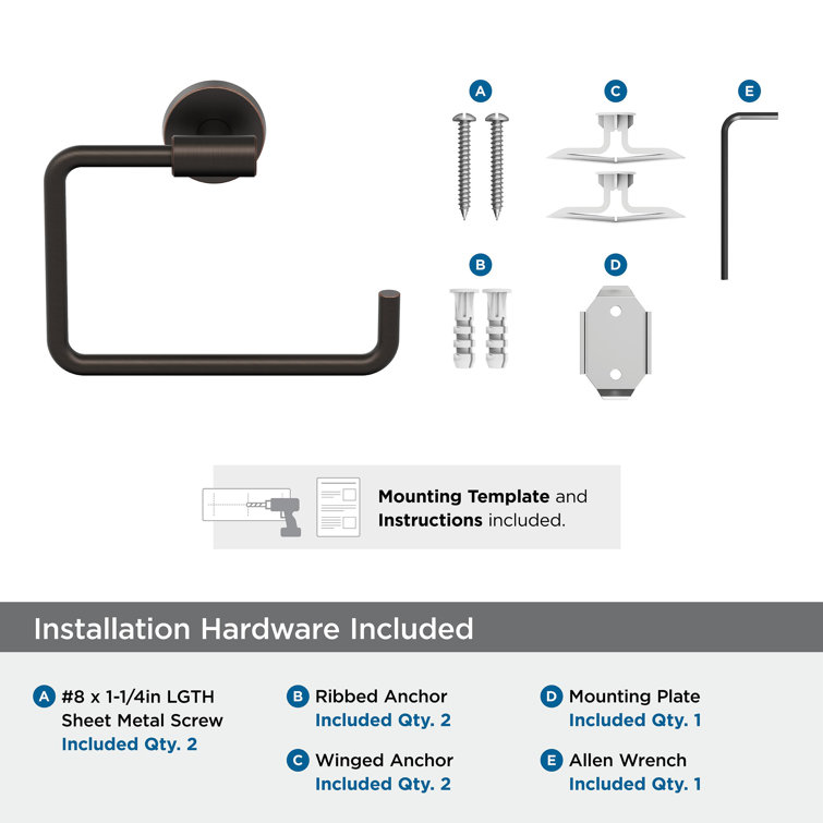 Oil-Rubbed Bronze 5" Wall-Mounted Towel Ring