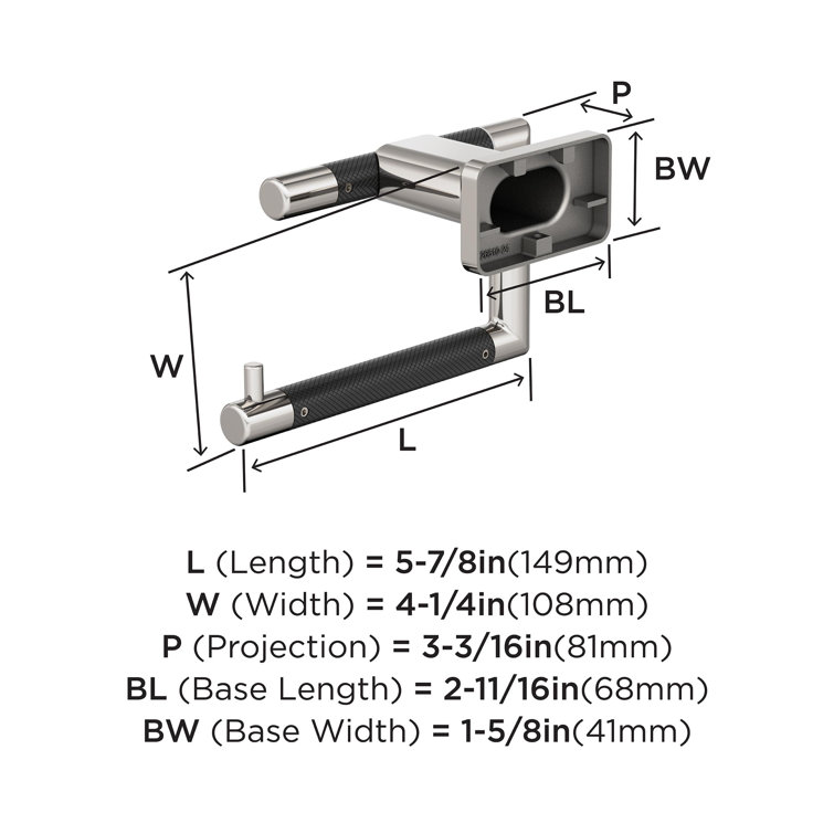 Polished Nickel and Black Bronze Single Post Toilet Paper Holder