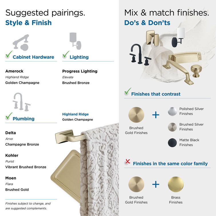 Highland Ridge 18" Golden Champagne Wall Mounted Towel Bar