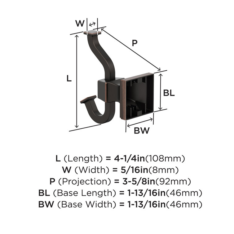 Oil-Rubbed Bronze Double Prong Wall Mounted Robe Hook