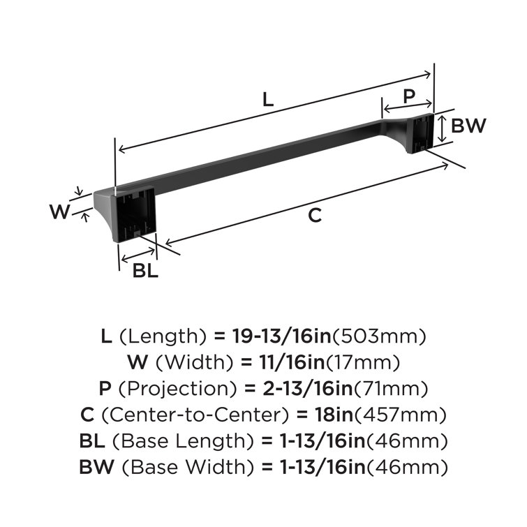 Mulholland Matte Black 18-Inch Wall Mounted Towel Bar