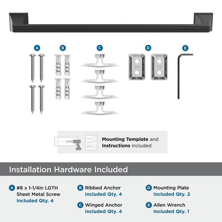 Mulholland Matte Black 18-Inch Wall Mounted Towel Bar