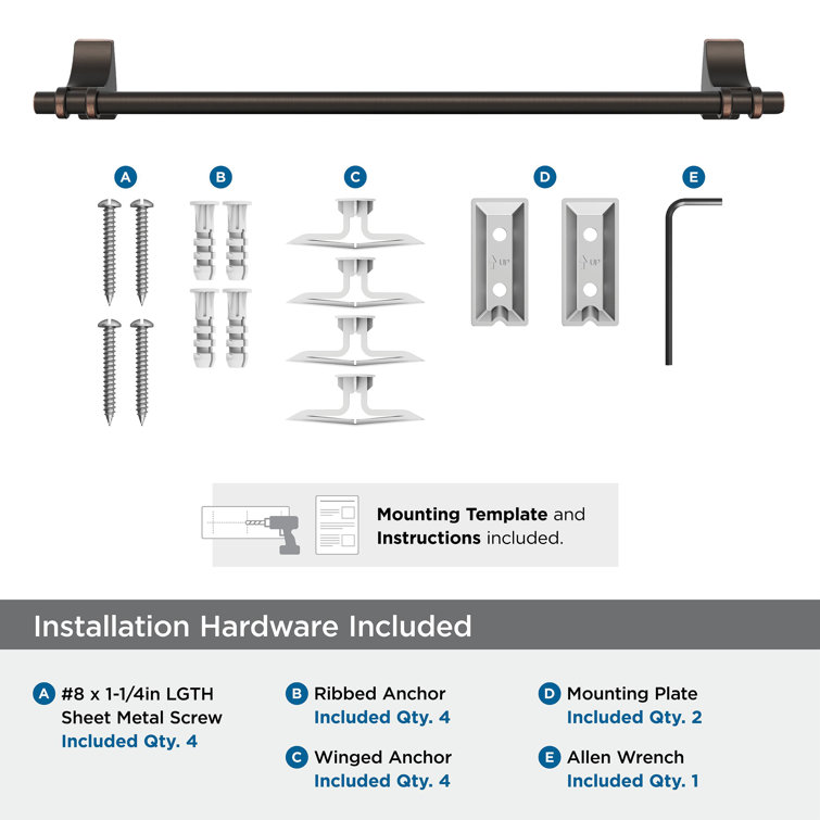 Oil-Rubbed Bronze 18-Inch Wall Mounted Towel Bar