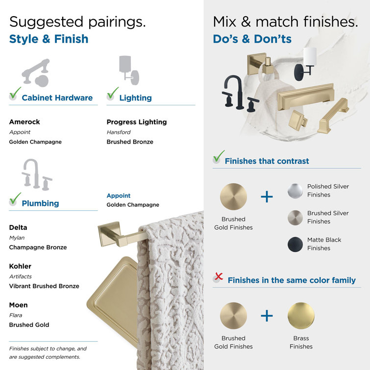 Golden Champagne Wall Mounted Towel and Robe Hook