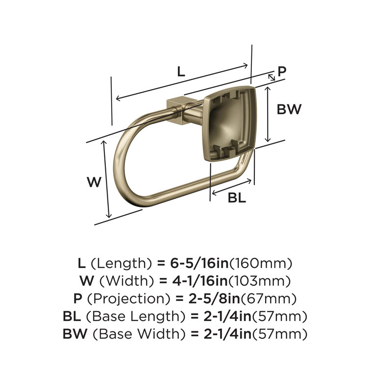 Golden Champagne Single Post Wall Mounted Toilet Paper Holder