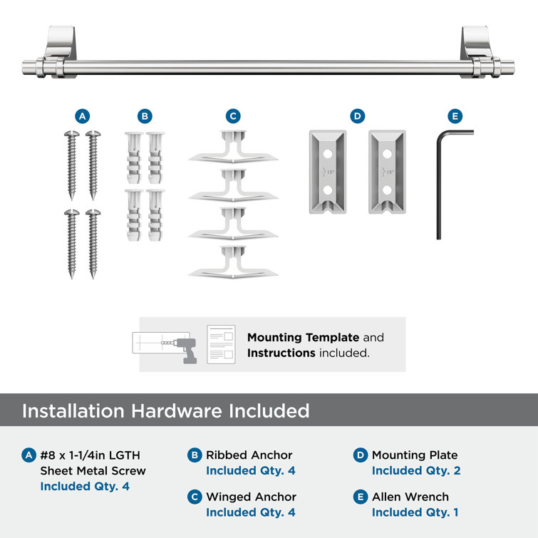 Davenport Chrome 18 inch Wall Mounted Towel Bar