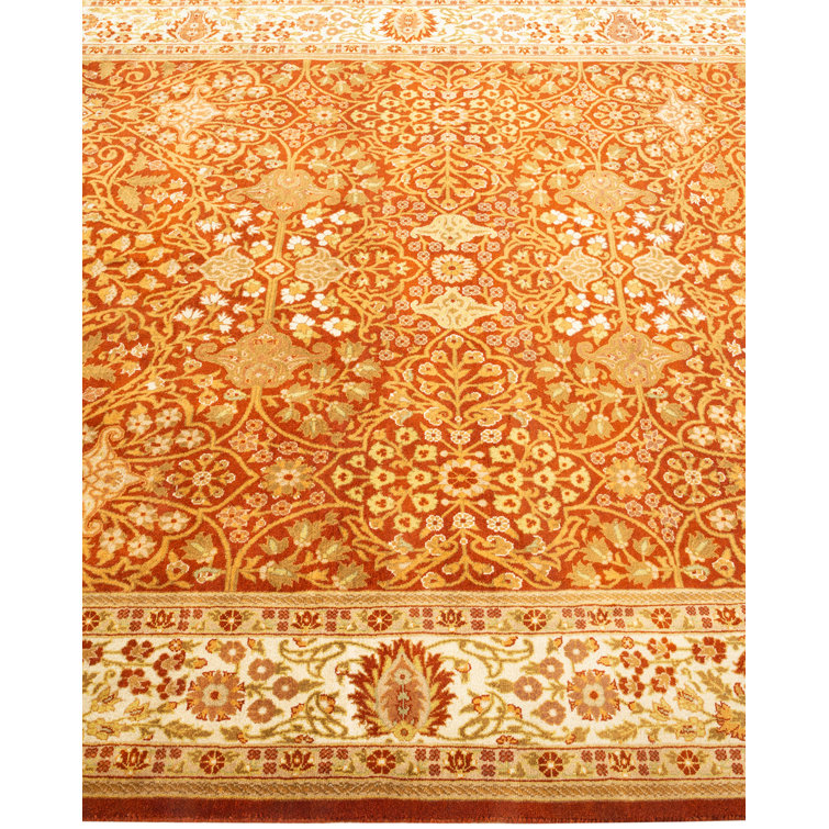 Elegant Hand-Knotted Oriental Wool Rug 8' x 10' in Orange