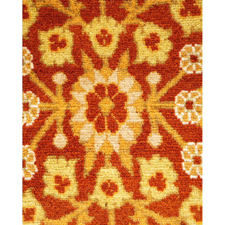 Elegant Hand-Knotted Oriental Wool Rug 8' x 10' in Orange