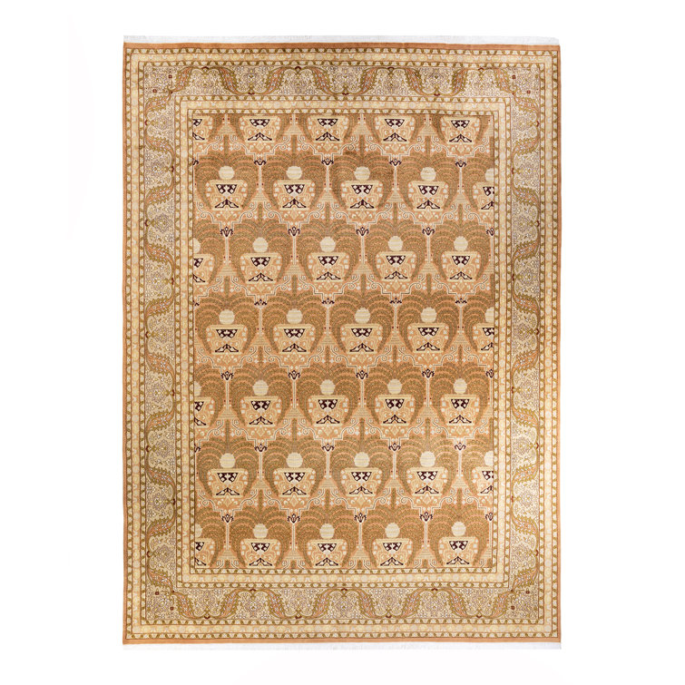 Hinlee One-of-a-Kind Hand-Knotted Brown Wool Area Rug