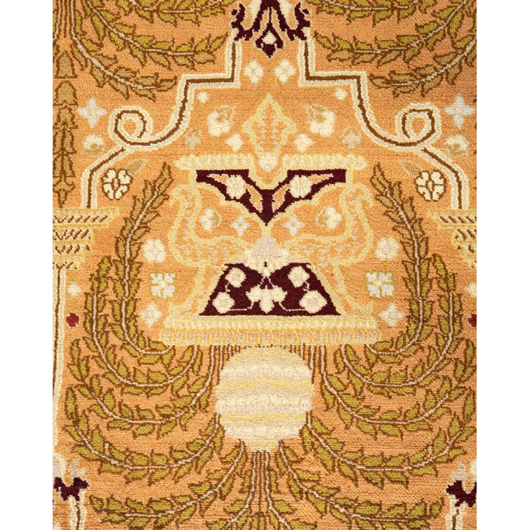 Hinlee One-of-a-Kind Hand-Knotted Brown Wool Area Rug