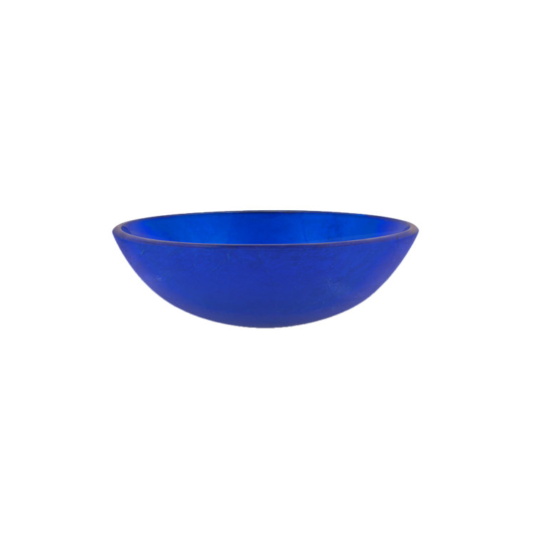 12'' Blue Glass Circular Above-Counter Vessel Sink