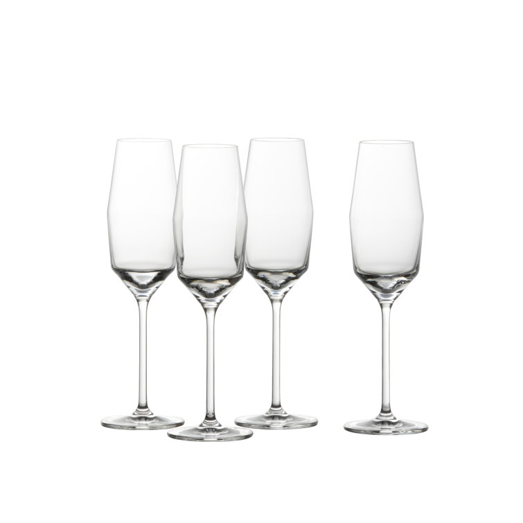 Gigi 10-Ounce Clear Crystal Champagne Flutes, Set of 4