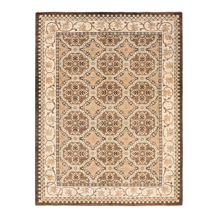 Ivory Hand-Knotted Wool Rectangular 8' x 10' Rug