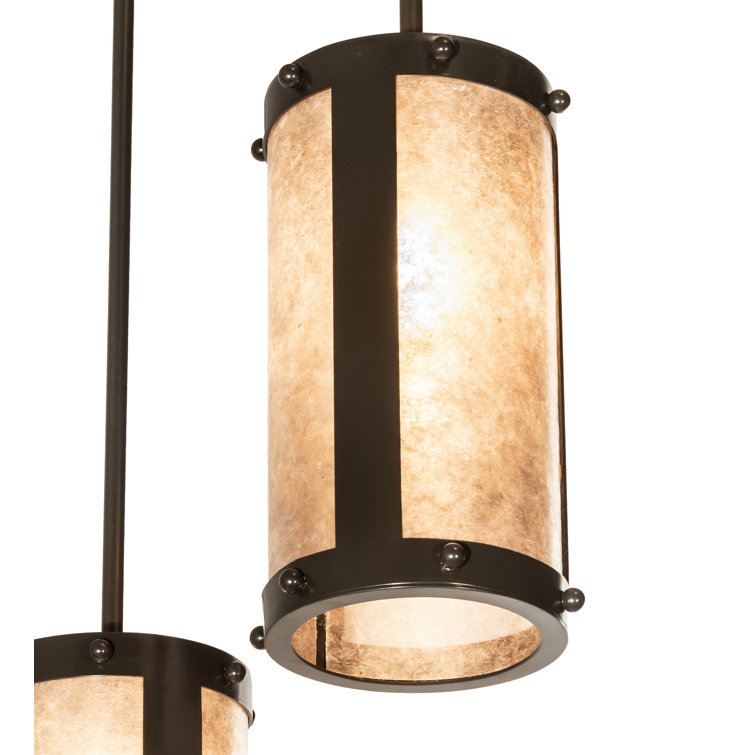 Cartier Cascading 3-Light Chandelier in Timeless Bronze with Silver Mica Shades