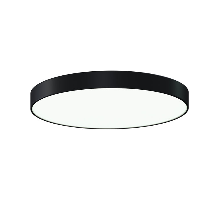 Sleek Satin Black 23.75" LED Flush Mount for Indoor/Outdoor
